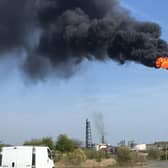 Unplanned flaring at Mossmorran petro chemical plant in Fife Sunday April 2019