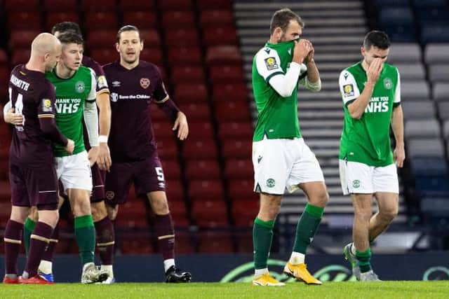 Hearts defeated their city rivals to book a December return to Hampden. Picture: SNS