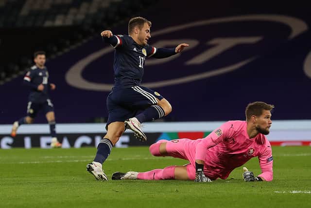 Ryan Fraser unperturbed by the absence of fans as he scores against the Czech Republic