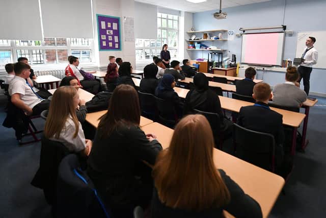 Pupils at Scotland’s biggest state school, Holyrood Secondary in Glasgow. Image: John Devlin
