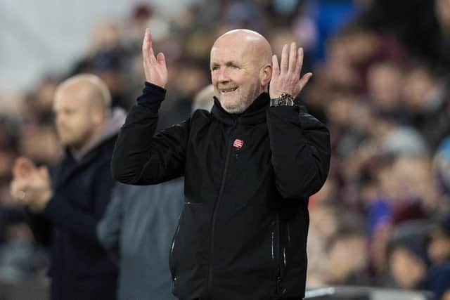 Livingston manager David Martindale during the Premiership match against Heart of Midlothian at Tynecastle Stadium. Photo by Mark Scates / SNS Group