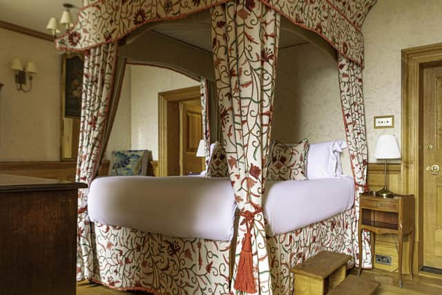The hand-carved four poster bed in one of the castle's four suites. Pic: Contributed