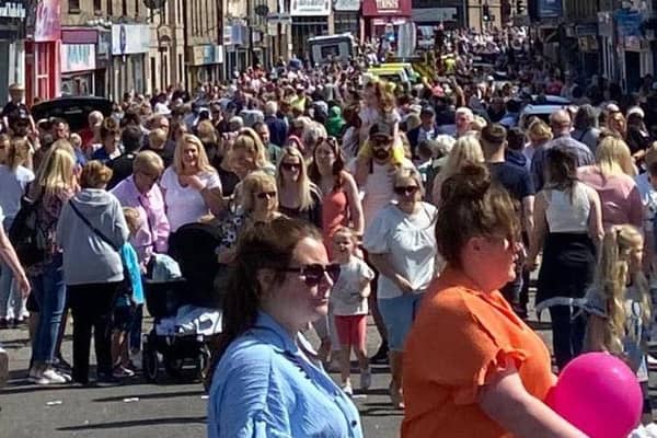 Hundreds turned out in glorious sunshine for the parade.