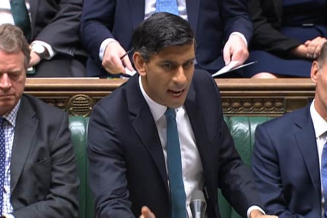 Prime Minister Rishi Sunak speaks during Prime Minister's Questions.
