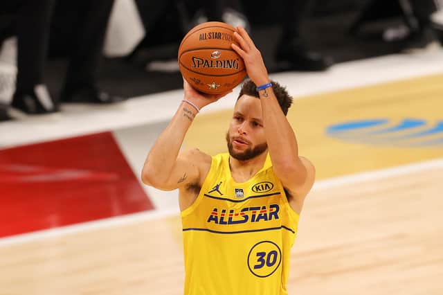 Steph Curry of the Golden State Warriors is the three-point king.