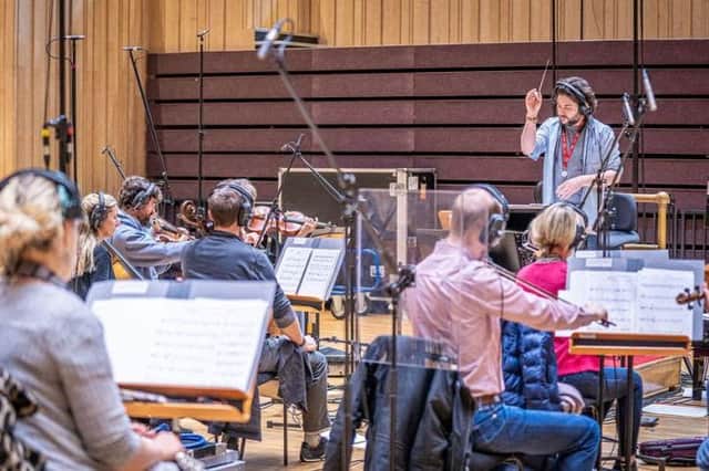 Blair Mowat recording his score for The Amazing Mr Blundell soundtrack with the RSNO PIC: Ken Walton
