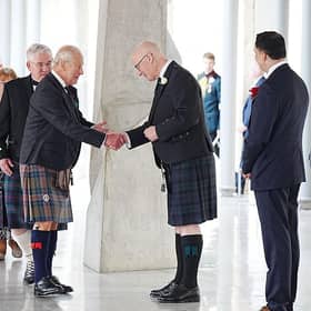 King Charles III is greeted by First Minister John Swinney ahead of the opening of the seventh session of the Scottish Parliament on June 27, but has devolution made Scotland better (Picture: Jane Barlow - Pool/Getty Images)