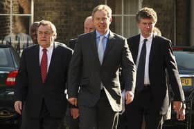 Tony Blair walks to a cabinet meeting flanked by Deputy Prime Minister John Prescott (left) and chief of staff Jonathan Powell in 2007 (Picture: Peter Macdiarmid/Getty Images)