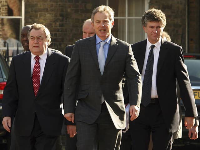 Tony Blair walks to a cabinet meeting flanked by Deputy Prime Minister John Prescott (left) and chief of staff Jonathan Powell in 2007 (Picture: Peter Macdiarmid/Getty Images)