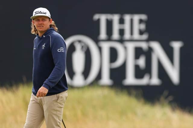Defending champion Cameron Smith looks on from the 18th hole during a practice round prior to The 151st Open at Royal Liverpool. Picture: Andrew Redington/Getty Images.