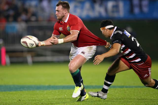 Stuart Hogg in action against New Zealand Provincial Barbarians during the 2017 tour. Picture: Michael Bradley/AFP via Getty Images