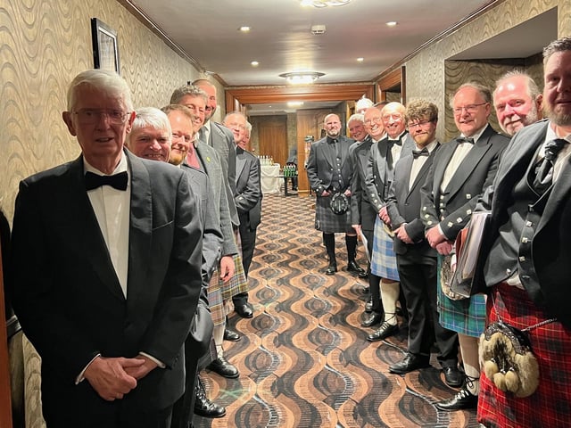 Guests prior to entering the ballroom.