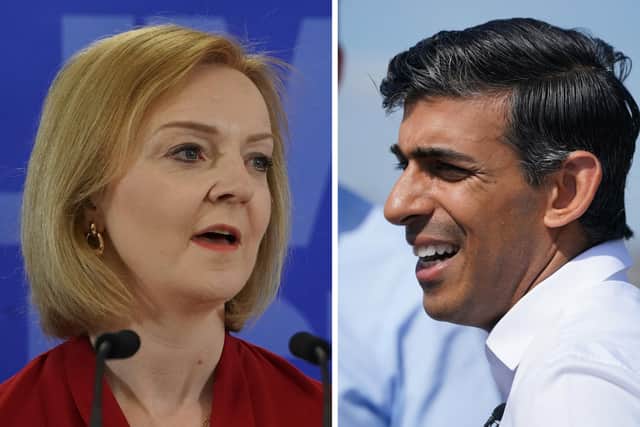 Undated file photos of Liz Truss and Rishi Sunak who have made it through to the final two in the Tory leadership race, with Penny Mordaunt eliminated from the contest after the final round of voting by MPs. Issue date: Wednesday July 20, 2022.