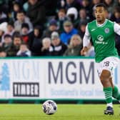Hibs midfielder Allan Delferriere during the 2-2 draw with Ross County at Easter Road. (Photo by Ross Parker / SNS Group)