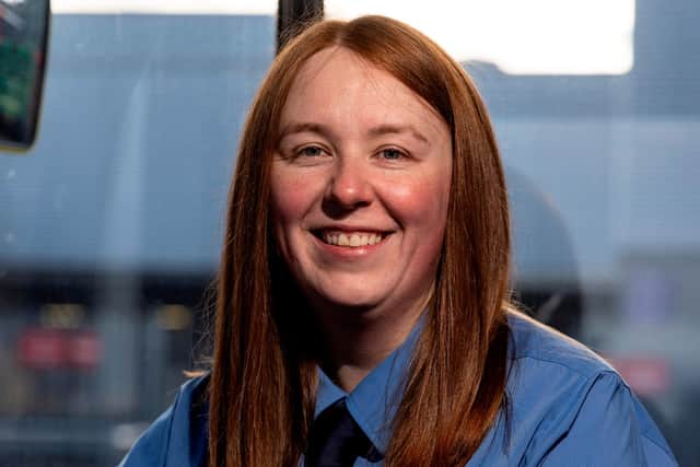 Driver Amber Beattie said many more women had joined her in the cab since she started working at the bus firm in 2013. Picture: Stagecoach Bluebird/Newsline