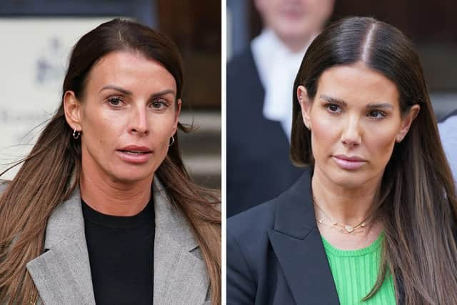 Coleen Rooney (left) Rebekah Vardy during their High Court libel battle