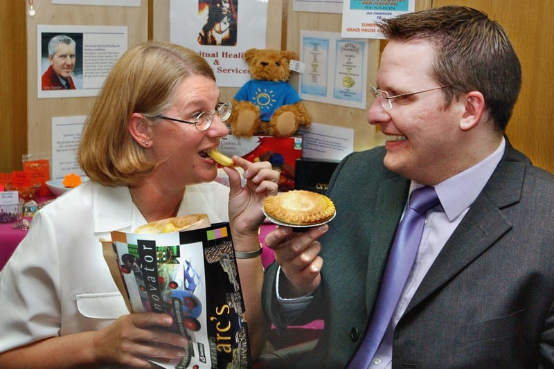 Paul Finch and Val Dunn were tucking in to pie and chips at a networking event at the Sunderland Business and Innovation Centre in 2003.