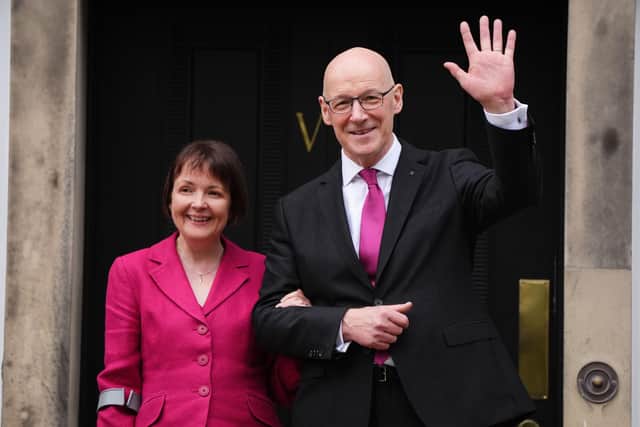 John Swinney, with his wife Elizabeth Quigley. Photo: Andrew Milligan/PA Wire