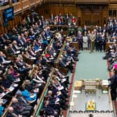 Chancellor of the Exchequer Jeremy Hunt standing at the despatch box making his annual budget statement in the House of Commons in London. Picture: Andy Bailey/UK Parliament/AFP via Getty Images