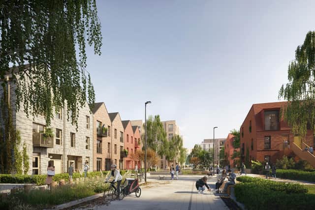 A street view of West Town - the developers want to create a 'walk-around village feel'.