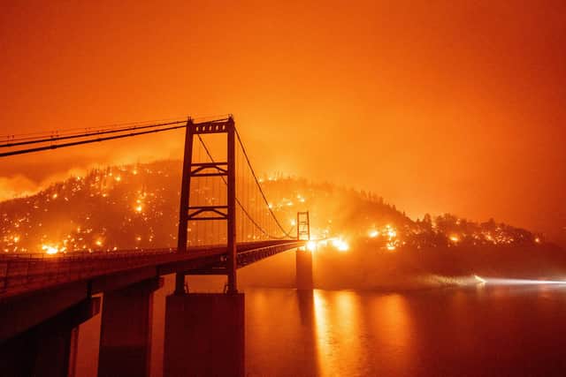 Wildfires rage around Lake Oroville, California, in September last year (Picture: Josh Edelson/AFP via Getty Images)