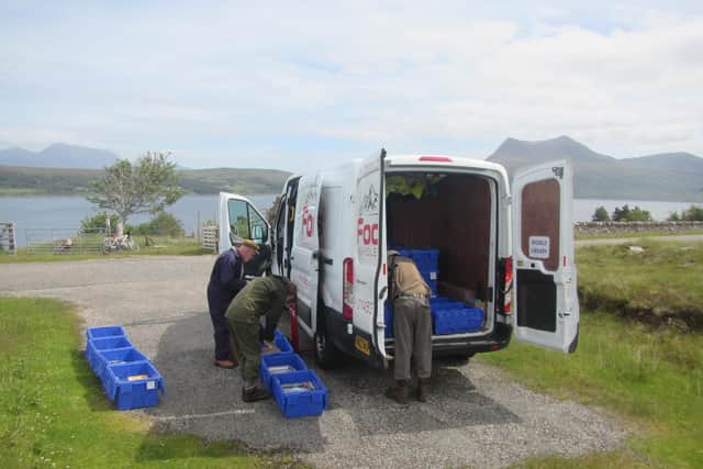 The new-look mobile libraries with crates brought out of the van for customers. PIC: Contributed.