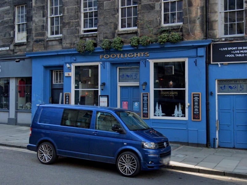 Footlights Bar and Grill in Spittal Street is a classic pub serving Scottish food and burgers, with two giant laser screens and six large TVs for watching live sport.