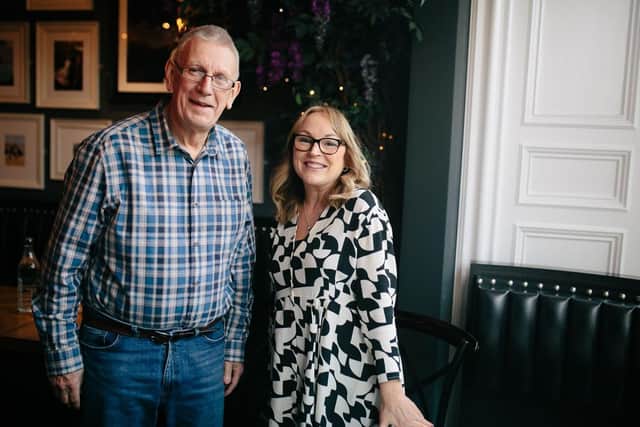 John Macaulay, a Face volunteer who received an MBE in recognition of his charitable work, with Michelle Brown, who established Love Your Business.