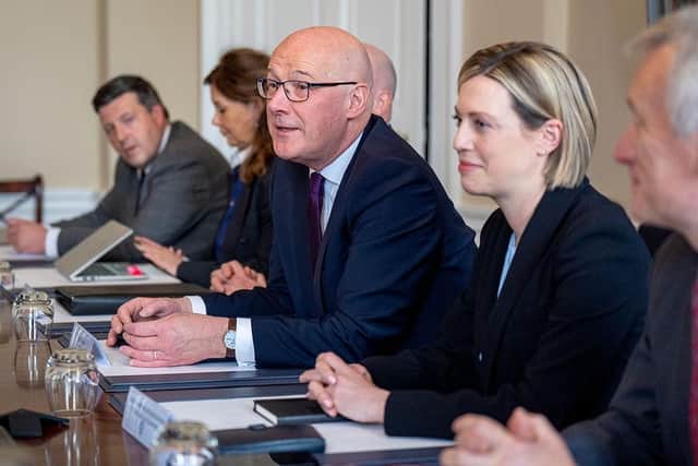 First Minister John Swinney, alongside Deputy First Minister Jenny Gilruth, at the first meeting of the newly appointed Scottish Cabinet at Bute House on 22 May (Picture: Jane Barlow - WPA Pool/Getty Images)