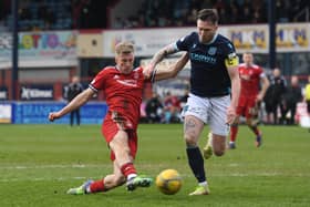 Aberdeen's Ross McCrorie put the team ahead for the second time against Dundee but they couldn't hold on.  (Photo by Craig Foy / SNS Group)