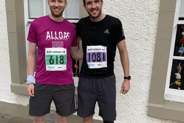 Graeme Beck and Craig Turnbull who both will be taking part in the Loch Ness Marathon this weekend for Ronald McDonald House Glasgow. Pic: Contributed