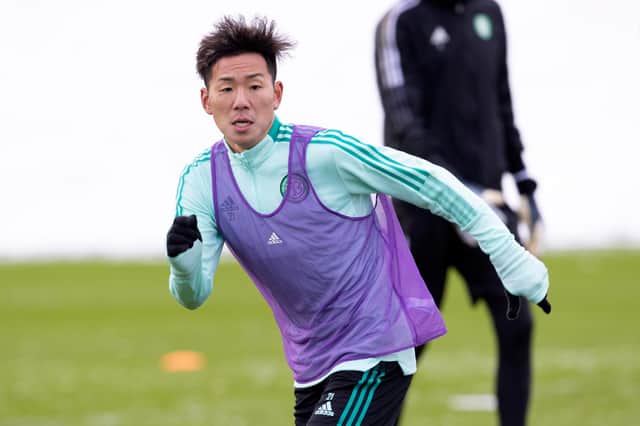 Yosuke Ideguchi trains ahead of a potential Celtic debut next week.