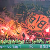 Borussia Dortmund fans at Ibrox for the Europa League play-off tie on February 24. (Photo by Alan Harvey / SNS Group)