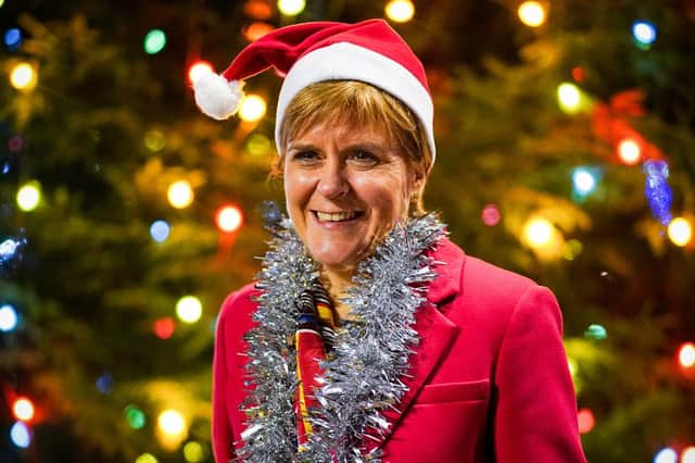 Does Santa Nicola Sturgeon, pictured in 2019, deserve a plate of milk and biccies, or a lump of coal? (Picture: Jeff J Mitchell/Getty Images)