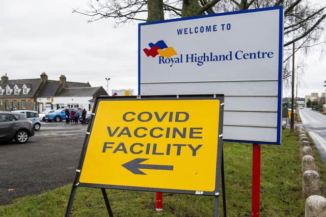 Edinburgh has a number of vaccination centres, including this one at the Royal Highland Centre