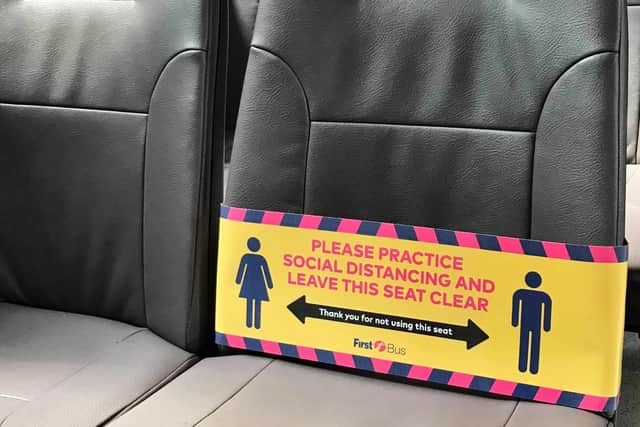 An option for keeping passengers apart in buses.