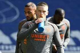 Rangers' Ryan Kent warms up during a Scottish Premiership match between Rangers and Hibernian at Ibrox. (Photo by Rob Casey / SNS Group)