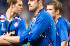 Kris Boyd in pensive mood at the end of the UEFA Cup Final in 2008 when he appeared as a late substitute for Rangers in their 2-0 defeat against Zenit St Petersburg in Manchester. (Photo by Bill Murray/SNS Group).