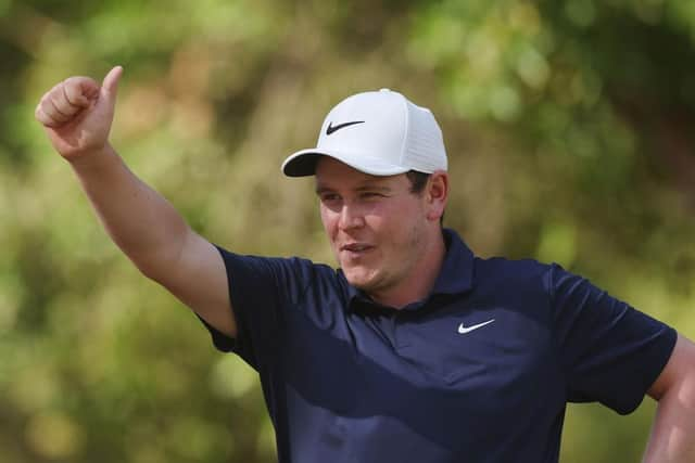 Bob MacIntyre gives someone the thumbs up during the DP World Tour Championship Pro-Am on the Earth Course at Jumeirah Golf Estates in Dubai. Picture: Oisin Keniry/Getty Images.