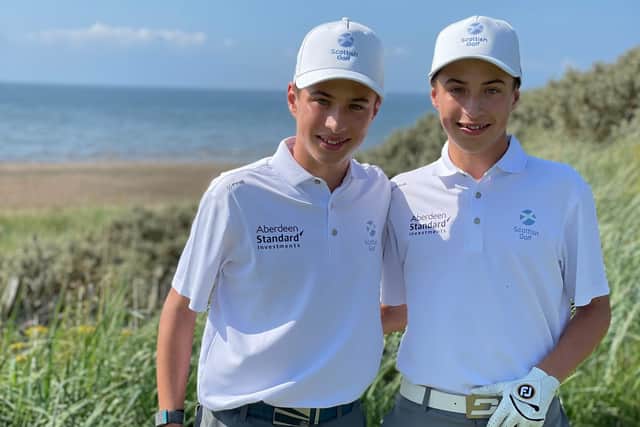 Oli and Sam Mukherjee pictured together when they played for Scotland against Wales in an under-16s match at Royal Troon last year.