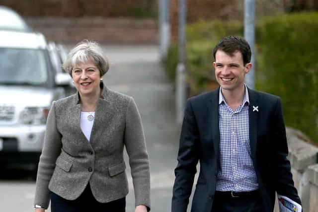 Andrew Bowie, right, with former Prime Minister Theresa May.