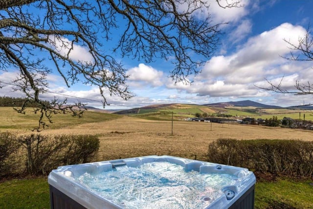 The property enjoys beautiful views over countryside to the Cairngorms National Park. The perfect vista to enjoy from the comfort of a hot tub.