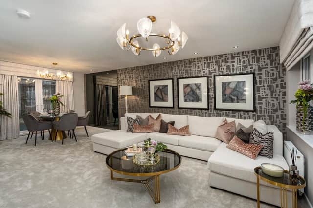 The Rosedale showhome’s open-plan living space