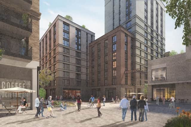 A CGI showing how part of the 3.6-acre Candleriggs Square site in the centre of Glasgow will look.