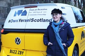 Oral history expert Carol Stobie is going on tour around Scotland in a bright-yellow campervan, recording the experiences of community land buyouts