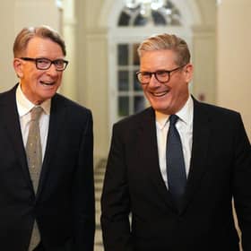 Prime Minister Keir Starmer with then UK Ambassador to the United States Peter Mandelson in February 2025 (Picture: Carl Court/Getty Images)