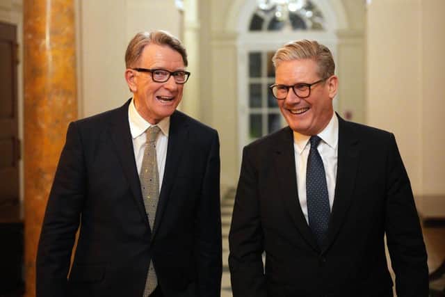 Prime Minister Keir Starmer with then UK Ambassador to the United States Peter Mandelson in February 2025 (Picture: Carl Court/Getty Images)