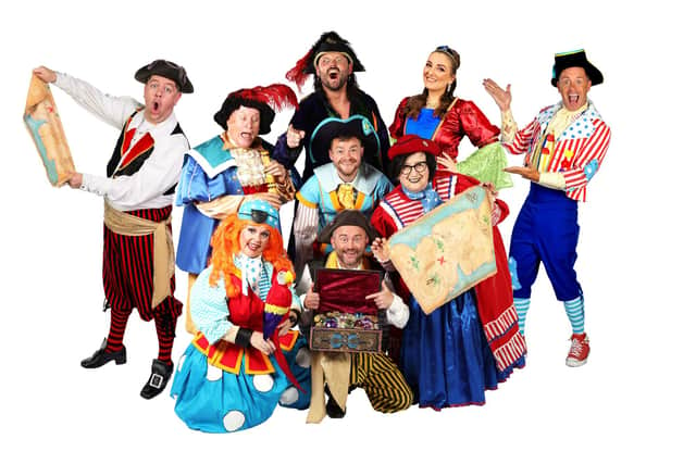 The cast of Treasure Island, which will be staged at the Pavilion Theatre in Glasgow this Christmas.