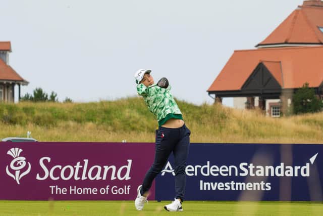 Japan's Hinako Shibuno, who was nicknamed the 'Smiling Cinderella' as she charmed everyone en route to winning the AIG Women's Open at Woburn last year, is among the star names in the Aberdeen Standard Investments Ladies Scottish Open this week. Picture: Tristan Jones