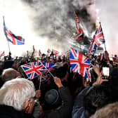 Leave Means Leave campaign group supporters celebrate as the United Kingdom exits the European Union on January 31, 2020 (Picture: Jeff J Mitchell/Getty Images)